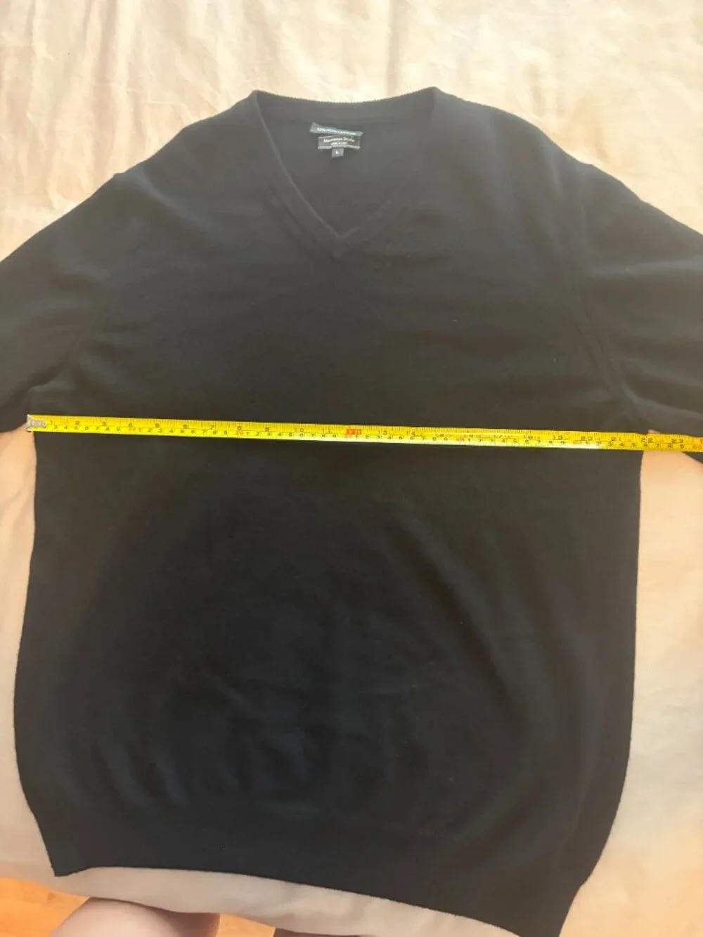 Mantovani Studio 100% Italian Cashmere Black V-Neck Sweater Men's L